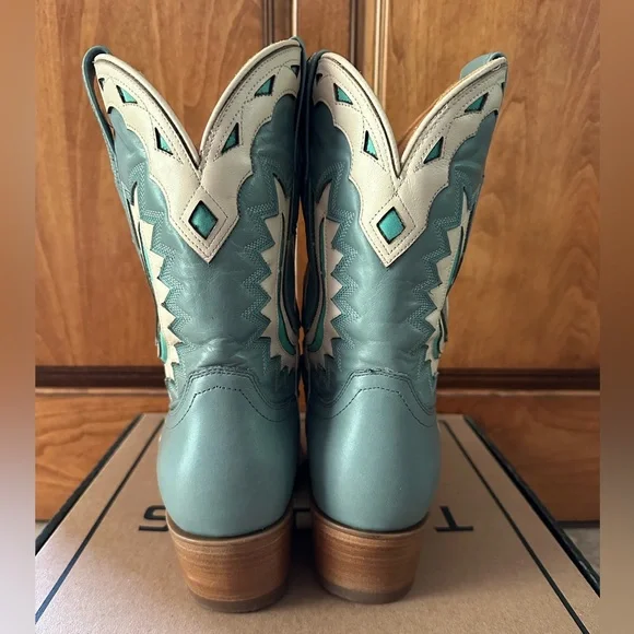 Tecovas Seafoam Bone Jolene Cowgirl Boots 9 Sold Out Online!! - Picture 5 of 10